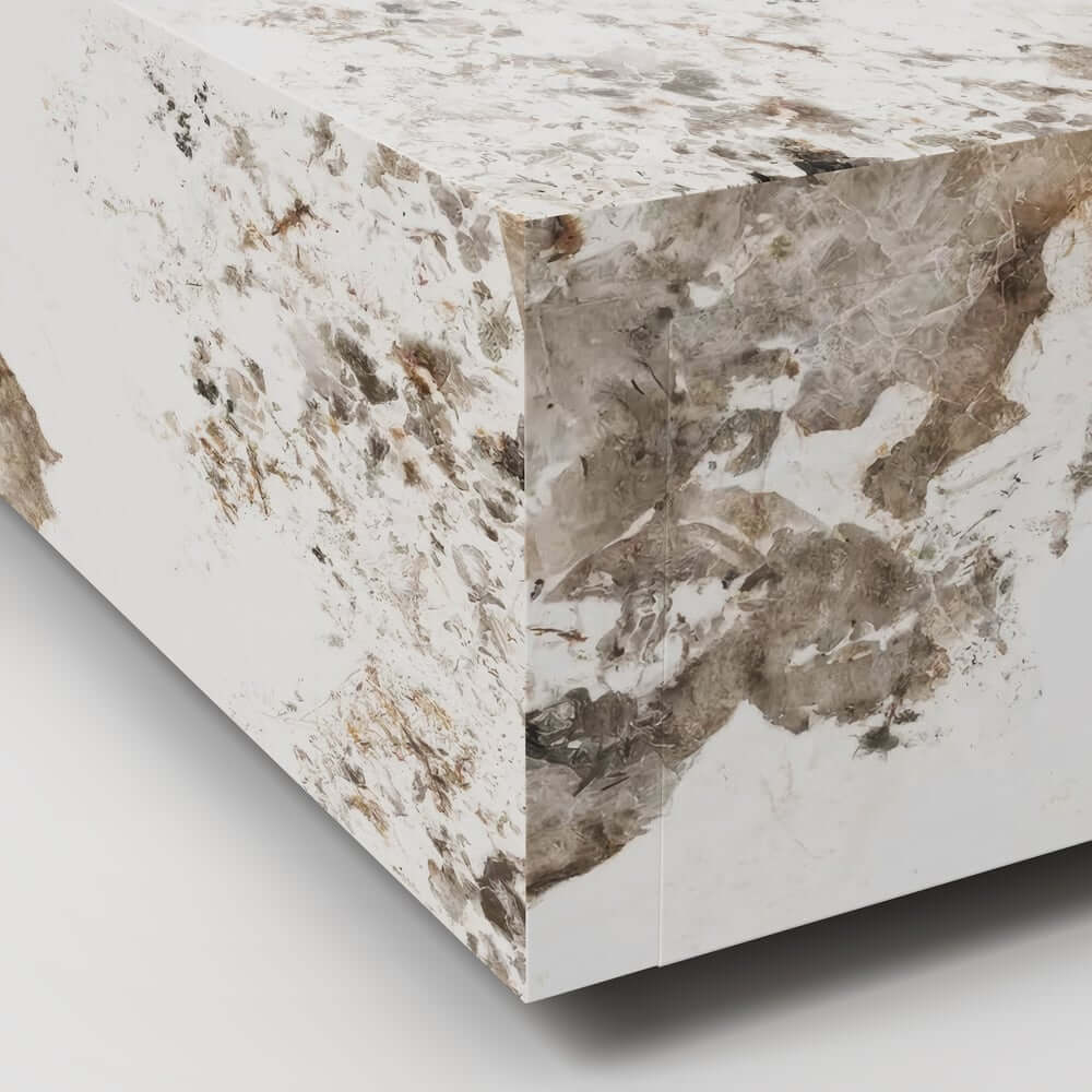 Modern Off-White Sintered Stone Coffee Table With Drawers