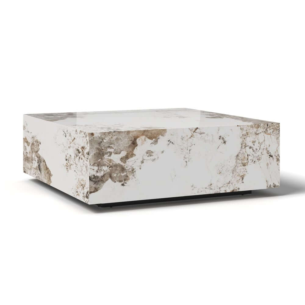 Modern Off-White Sintered Stone Coffee Table With Drawers