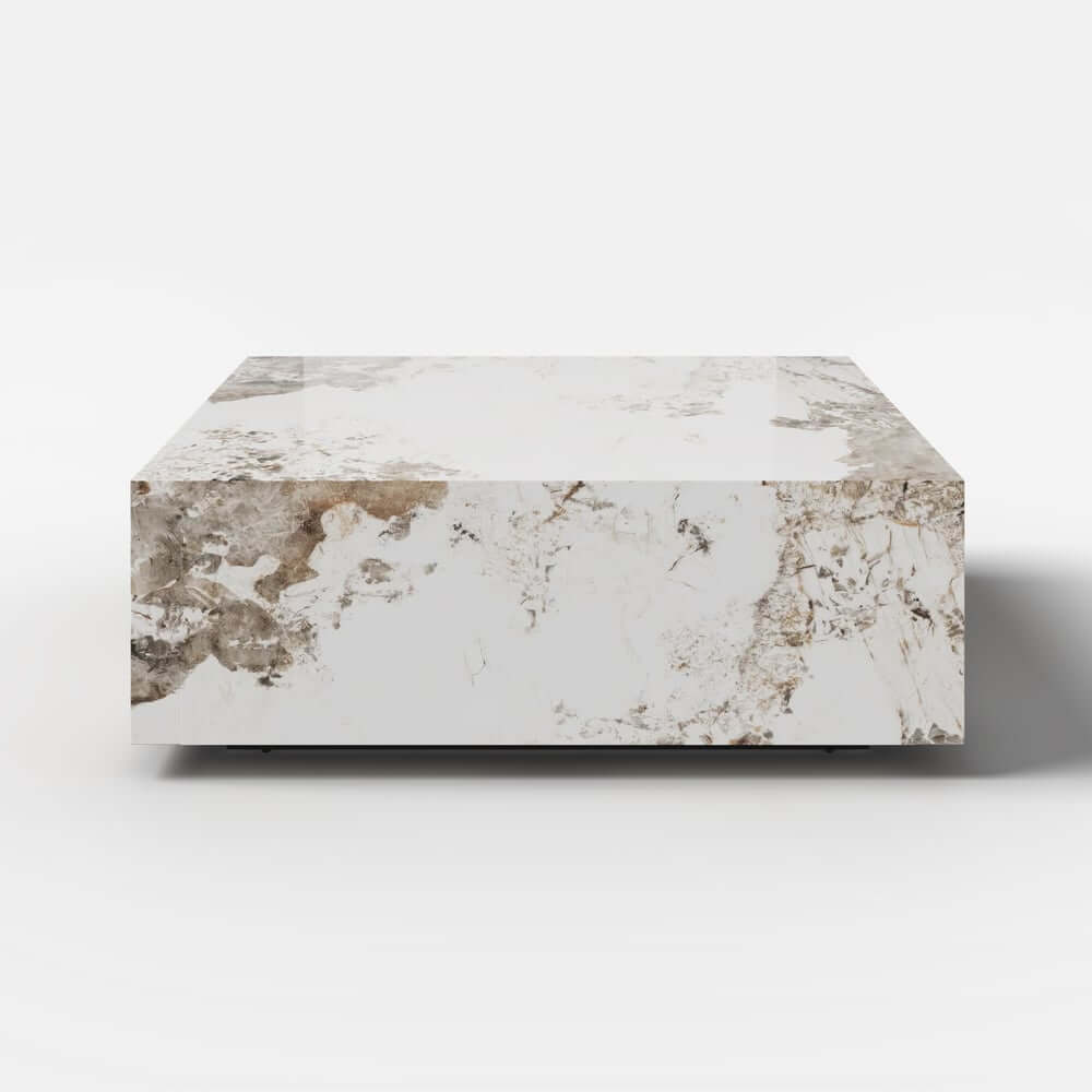 Modern Off-White Sintered Stone Coffee Table With Drawers