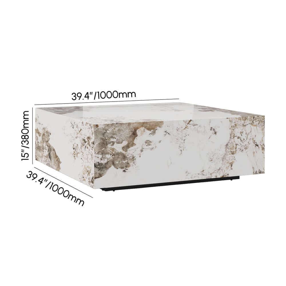 Modern Off-White Sintered Stone Coffee Table With Drawers Dimensions