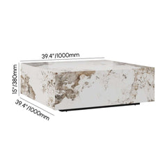 Modern Off-White Sintered Stone Coffee Table With Drawers Dimensions