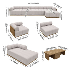 Modern Off White Teak Wood Outdoor Sofa Set with Coffee Table Dimensions