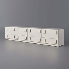 Modern Off-White TV Stand For 80"+ TVs With Doors