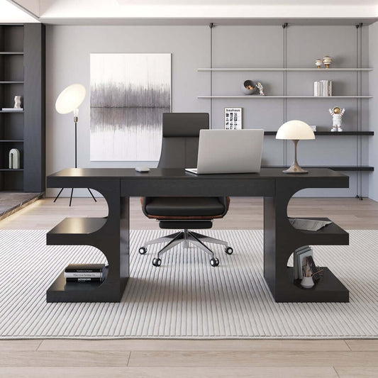 Modern Office Desk and Chair Set with Storage and Adjustable Seat Main Product Image