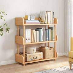 Modern Open-Back Kids Bookshelf with Non-Slip Wood Shelves