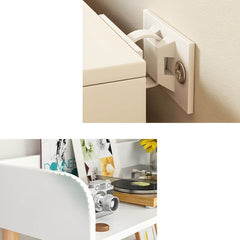 Modern Open-Back Kids Bookshelf with Non-Slip Wood Shelves