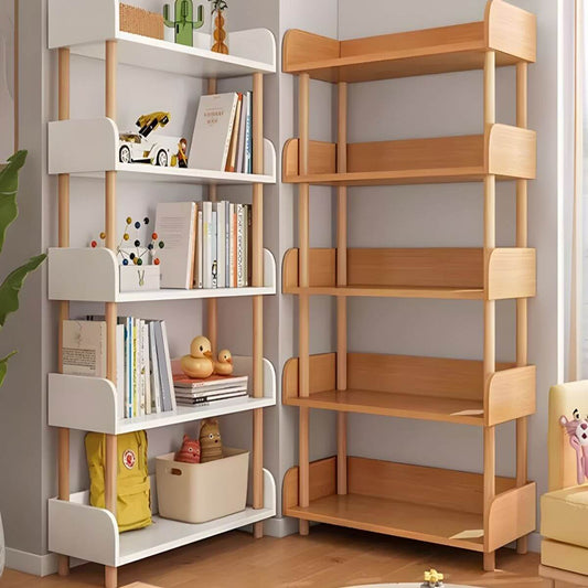 Modern Open-Back Kids Bookshelf with Non-Slip Wood Shelves