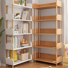 Modern Open-Back Kids Bookshelf with Non-Slip Wood Shelves