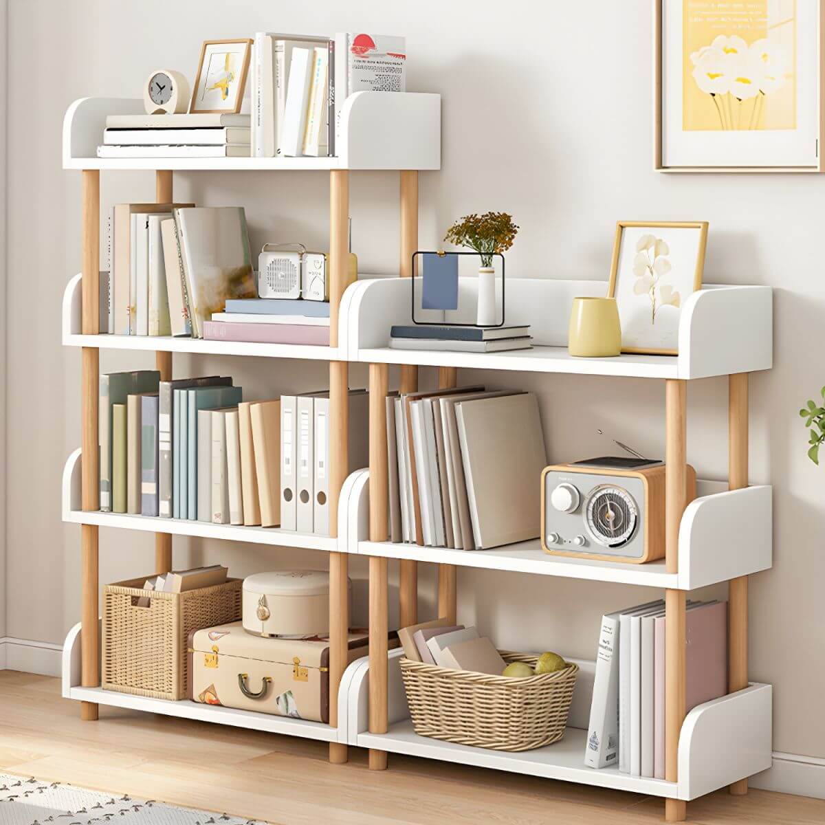 Modern Open-Back Kids Bookshelf with Non-Slip Wood Shelves Main Product Image