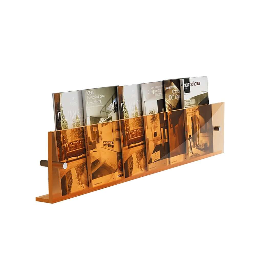 Modern Orange Acrylic Floating Shelf for Stylish Home Organization