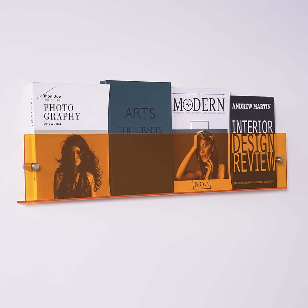 Modern Orange Acrylic Floating Shelf for Stylish Home Organization