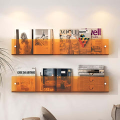 Modern Orange Acrylic Floating Shelf for Stylish Home Organization