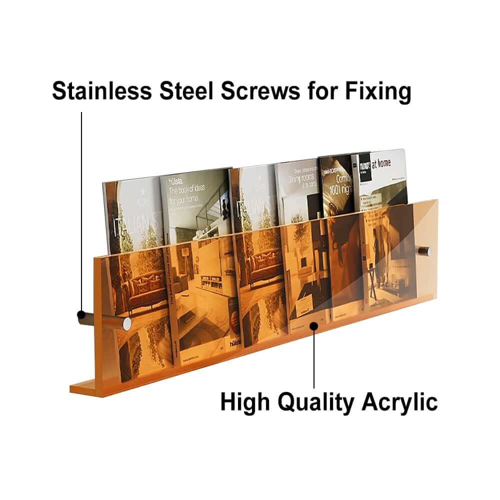 Modern Orange Acrylic Floating Shelf for Stylish Home Organization