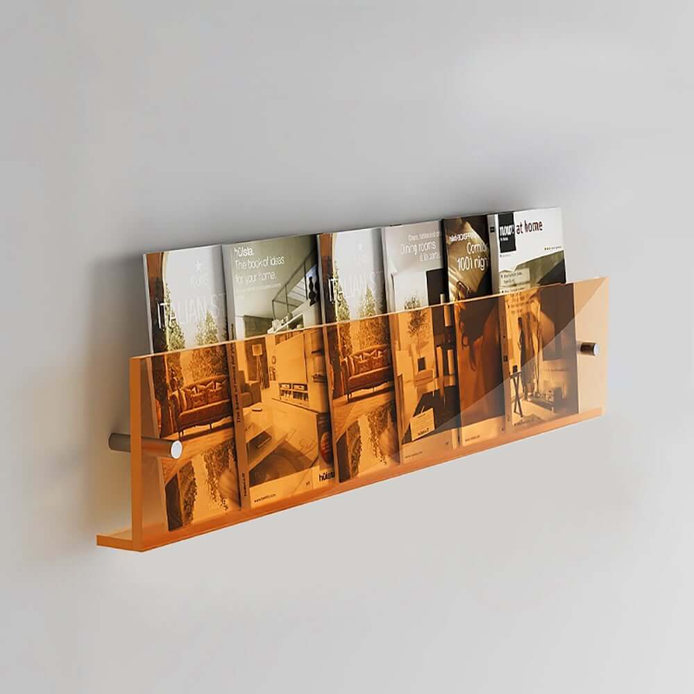 Modern Orange Acrylic Floating Shelf for Stylish Home Organization Main Product Image