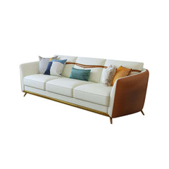 Modern Orange Faux Leather Living Room Set, 3-Piece