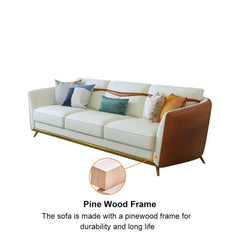 Modern Orange Faux Leather Living Room Set, 3-Piece