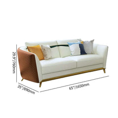 Modern Orange Faux Leather Living Room Set, 3-Piece Dimensions