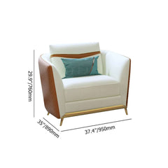 Modern Orange Faux Leather Living Room Set, 3-Piece Dimensions