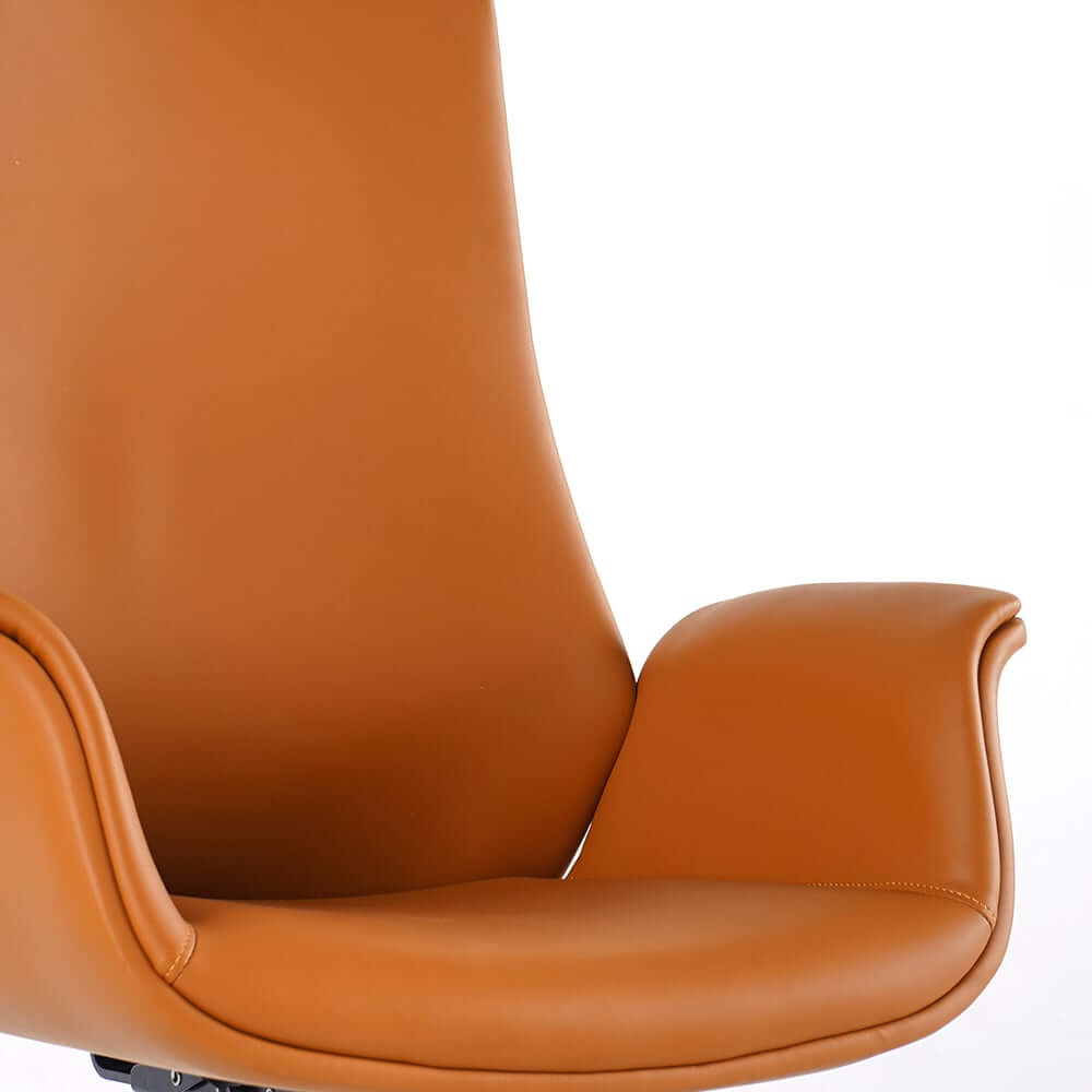 Modern Orange PU Leather Conference Chair with Adjustable Height