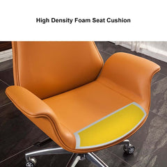 Modern Orange PU Leather Conference Chair with Adjustable Height