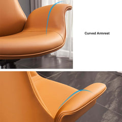Modern Orange PU Leather Conference Chair with Adjustable Height