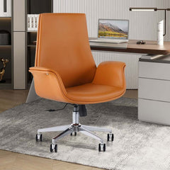 Modern Orange PU Leather Conference Chair with Adjustable Height