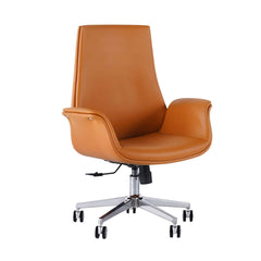 Modern Orange PU Leather Conference Chair with Adjustable Height