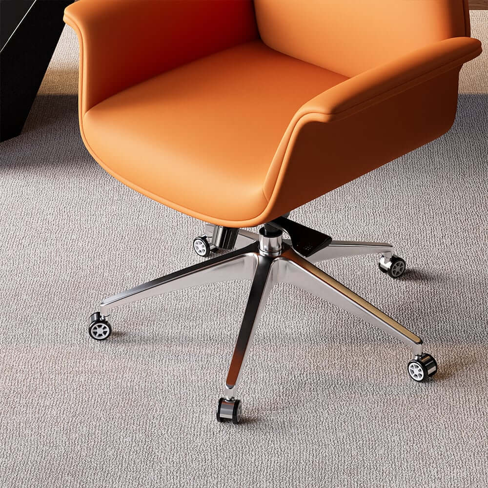 Modern Orange PU Leather Conference Chair with Adjustable Height
