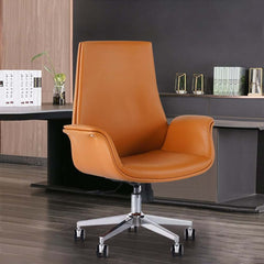 Modern Orange PU Leather Conference Chair with Adjustable Height Main Product Image