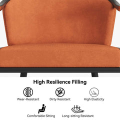 Modern Orange Velvet Bar Stool With Arms