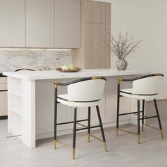 Modern Orange Velvet Bar Stool With Arms