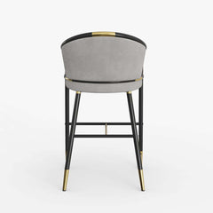 Modern Orange Velvet Bar Stool With Arms