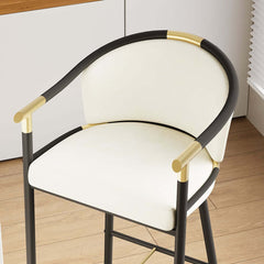 Modern Orange Velvet Bar Stool With Arms