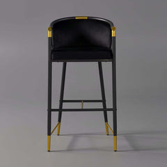 Modern Orange Velvet Bar Stool With Arms
