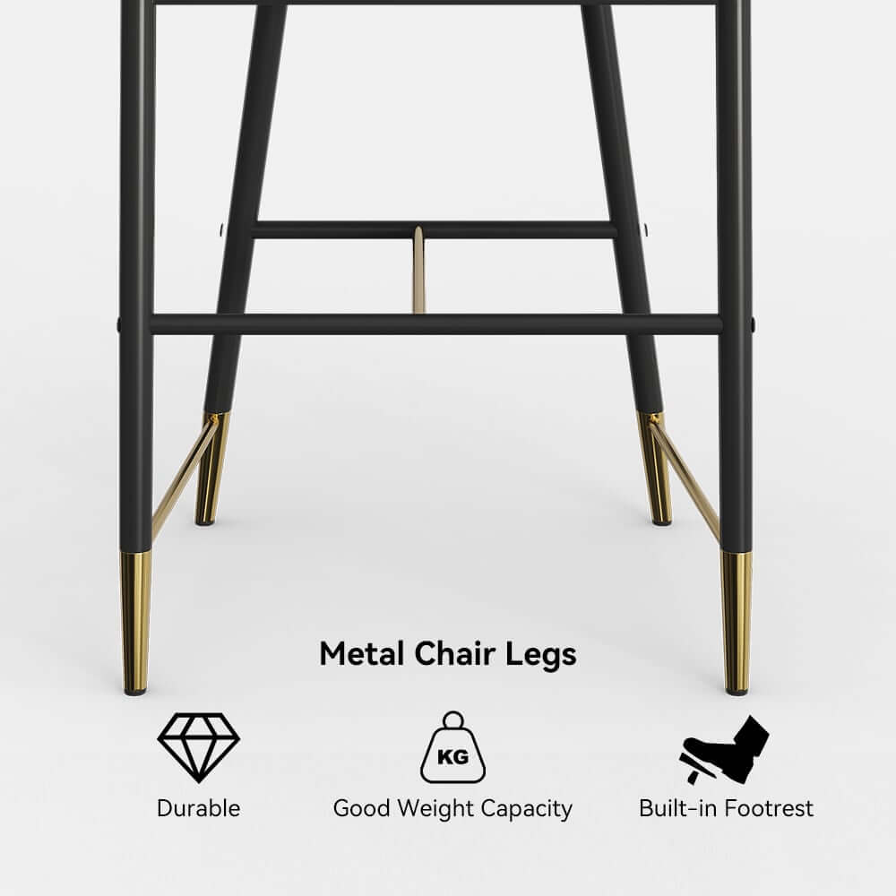 Modern Orange Velvet Bar Stool With Arms