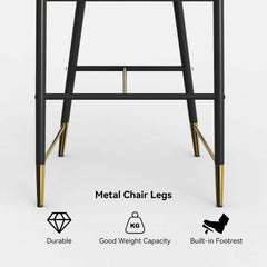 Modern Orange Velvet Bar Stool With Arms