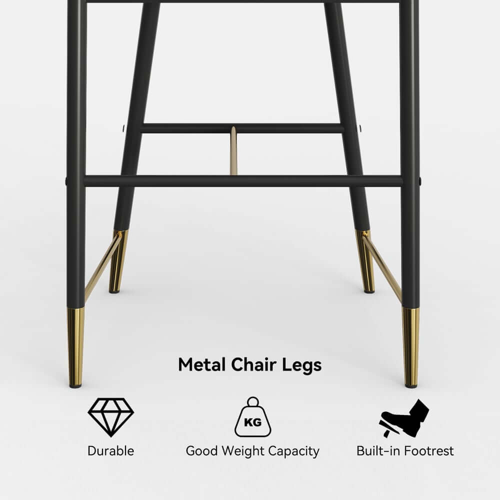 Modern Orange Velvet Bar Stool With Arms
