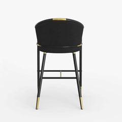 Modern Orange Velvet Bar Stool With Arms