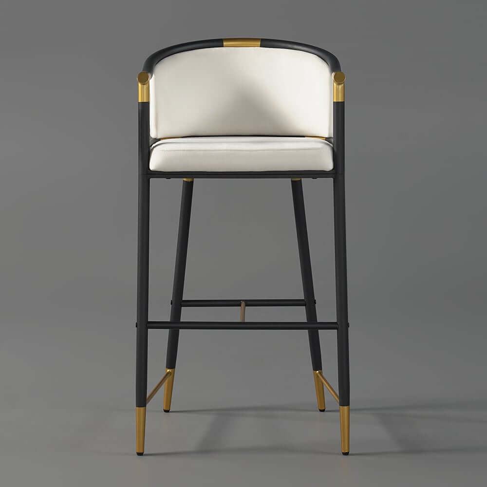 Modern Orange Velvet Bar Stool With Arms