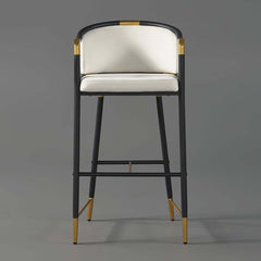 Modern Orange Velvet Bar Stool With Arms