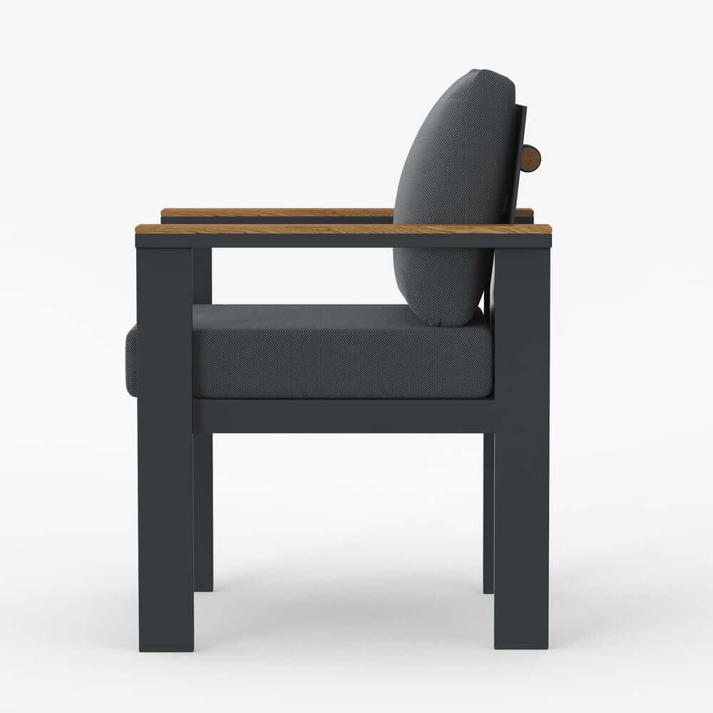 Modern Outdoor Dining Chairs Set with Aluminum Frame and Cushions