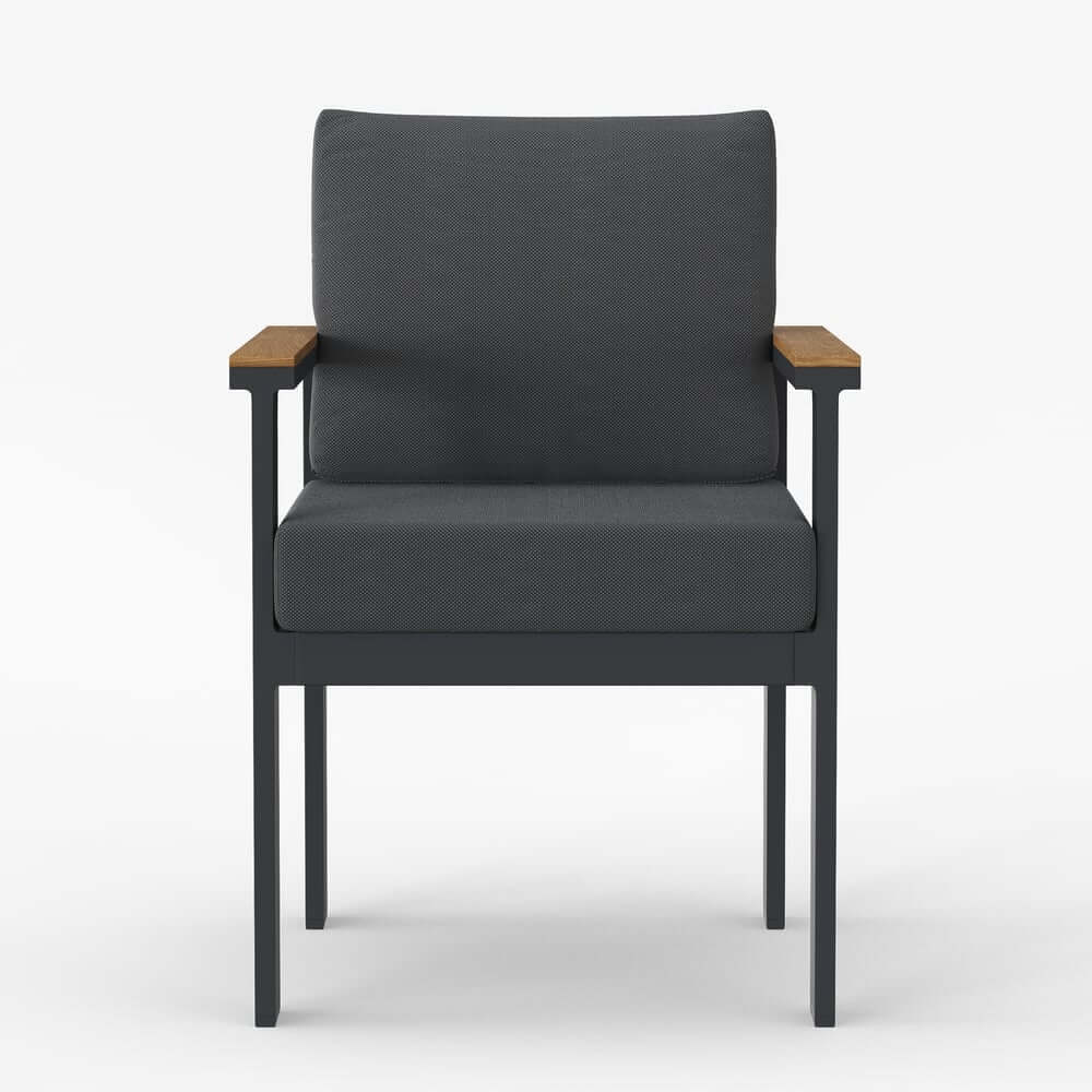 Modern Outdoor Dining Chairs Set with Aluminum Frame and Cushions