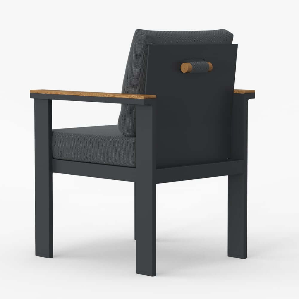 Modern Outdoor Dining Chairs Set with Aluminum Frame and Cushions