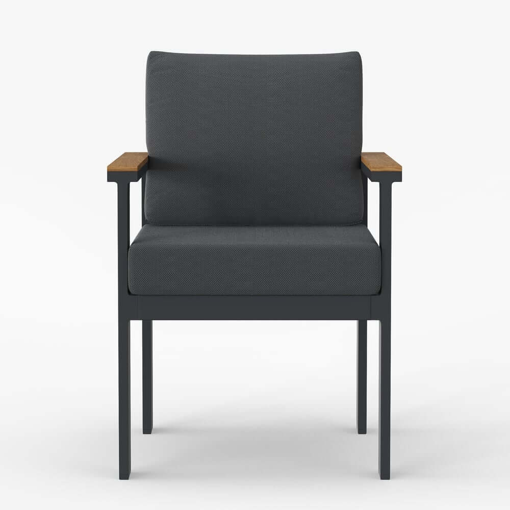 Modern Outdoor Dining Chairs Set with Aluminum Frame and Cushions