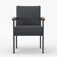 Modern Outdoor Dining Chairs Set with Aluminum Frame and Cushions