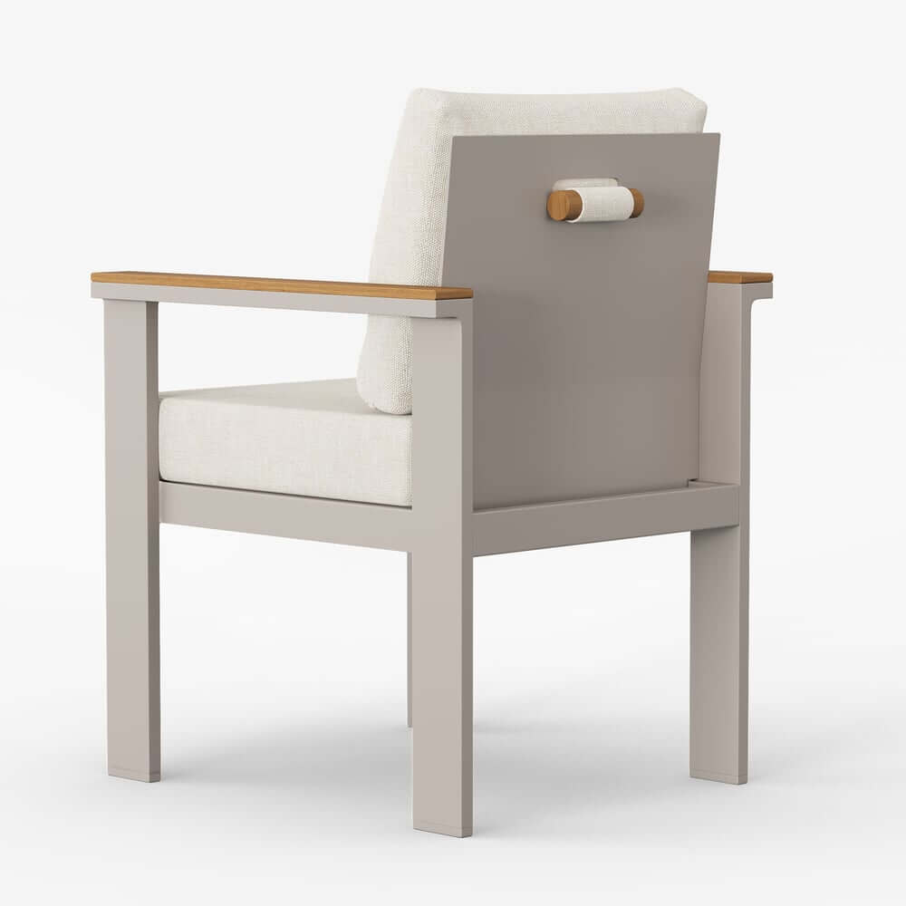 Modern Outdoor Dining Chairs Set with Aluminum Frame and Cushions