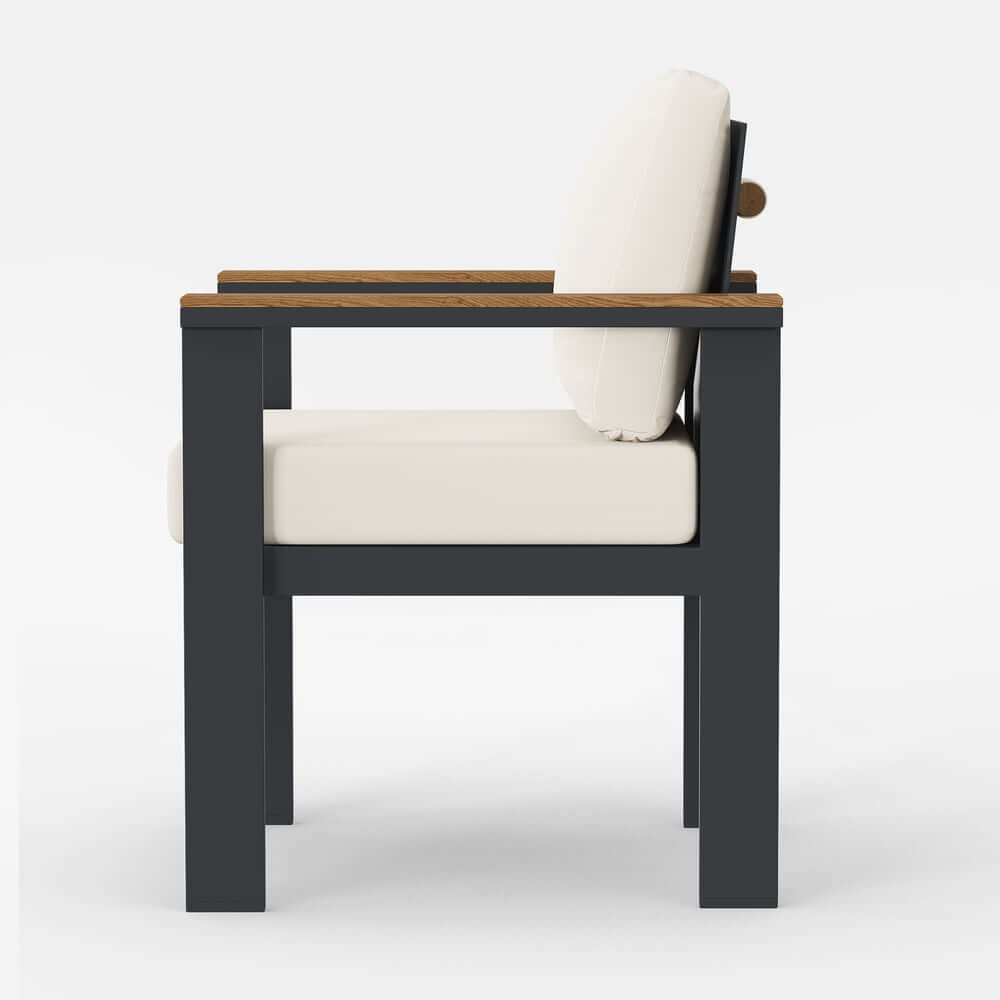 Modern Outdoor Dining Chairs Set with Aluminum Frame and Cushions