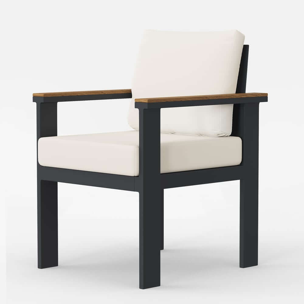 Modern Outdoor Dining Chairs Set with Aluminum Frame and Cushions