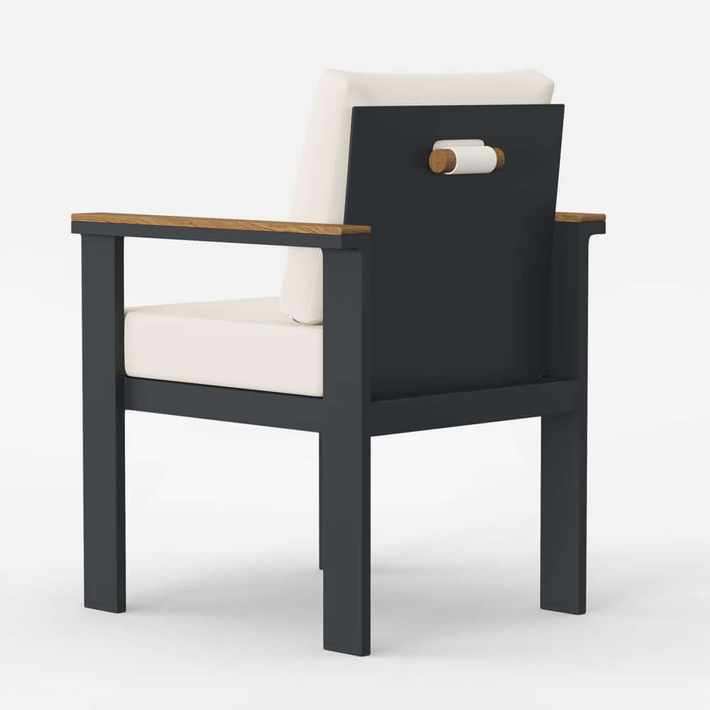 Modern Outdoor Dining Chairs Set with Aluminum Frame and Cushions