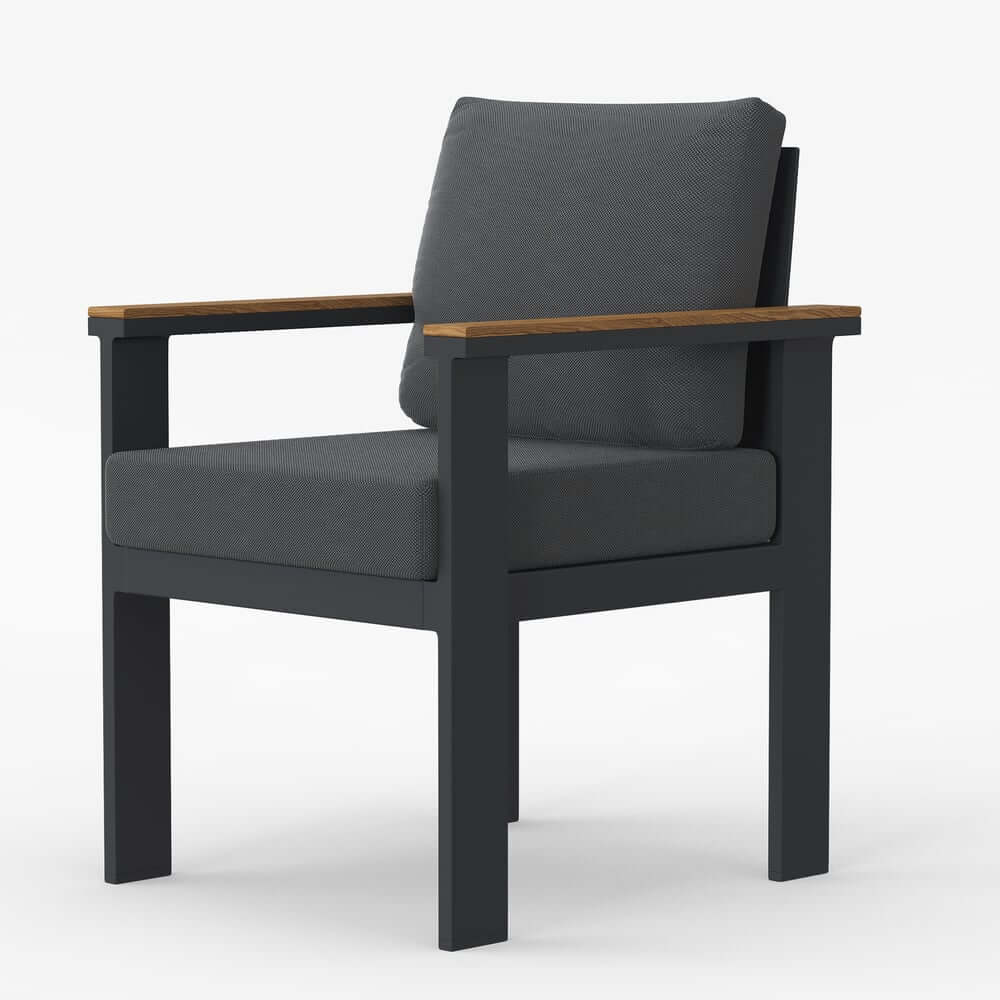 Modern Outdoor Dining Chairs Set with Aluminum Frame and Cushions